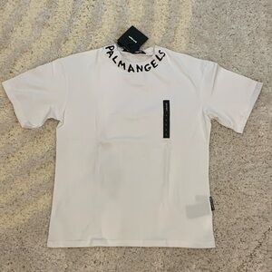 Palm Angels Miami Neck Logo White T-Shirt Mens Size Large